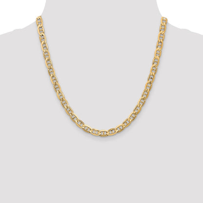 20 Inch 14K 6.25mm Concave Anchor Chain Necklace