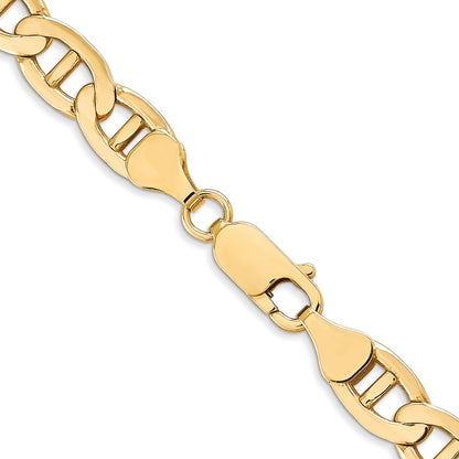 20 Inch 14K 7mm Concave Anchor Chain Necklace