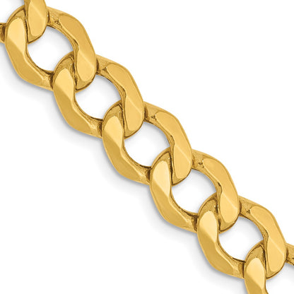 20 Inch 14K 7mm Semi-Solid Curb Link Chain Necklace