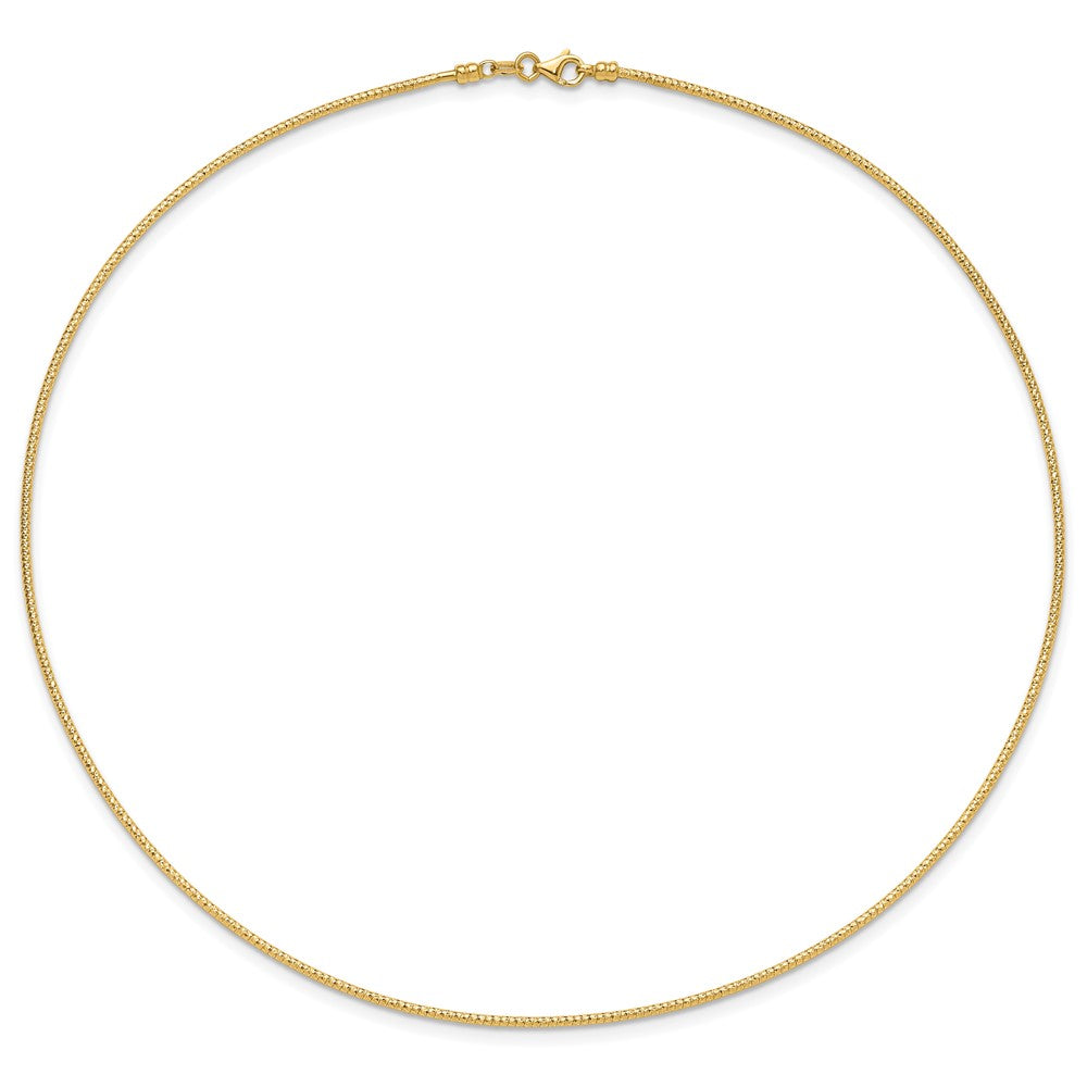 14K Yellow Gold 1.5mm D/C Neckwire Necklace
