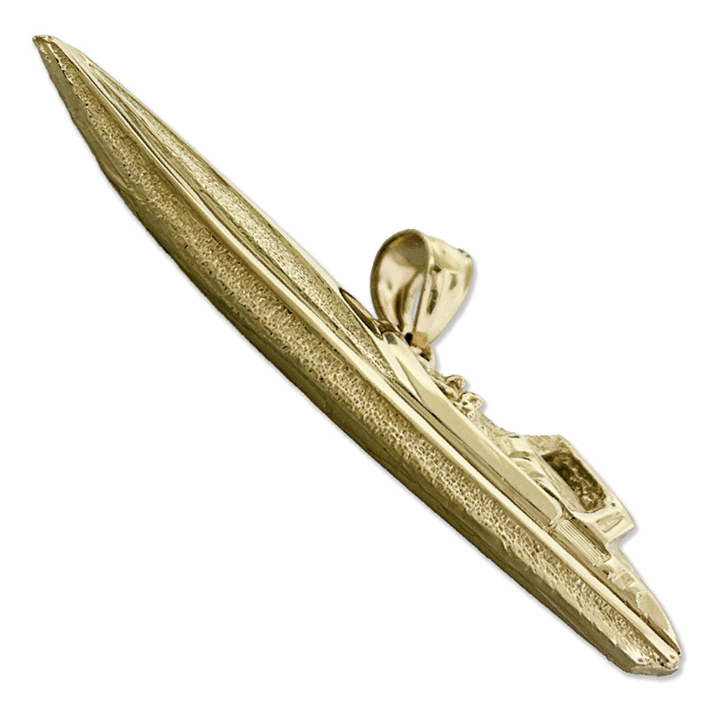 14K Gold Two Seater Speed Boat Pendant