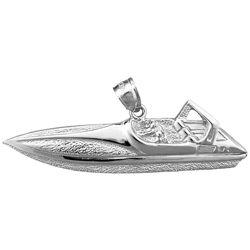 14K Gold Two Seater Speed Boat Pendant