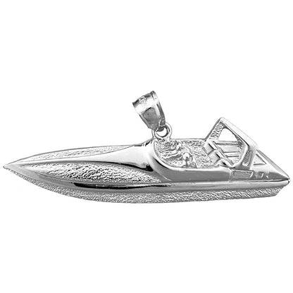 14K Gold Two Seater Speed Boat Pendant