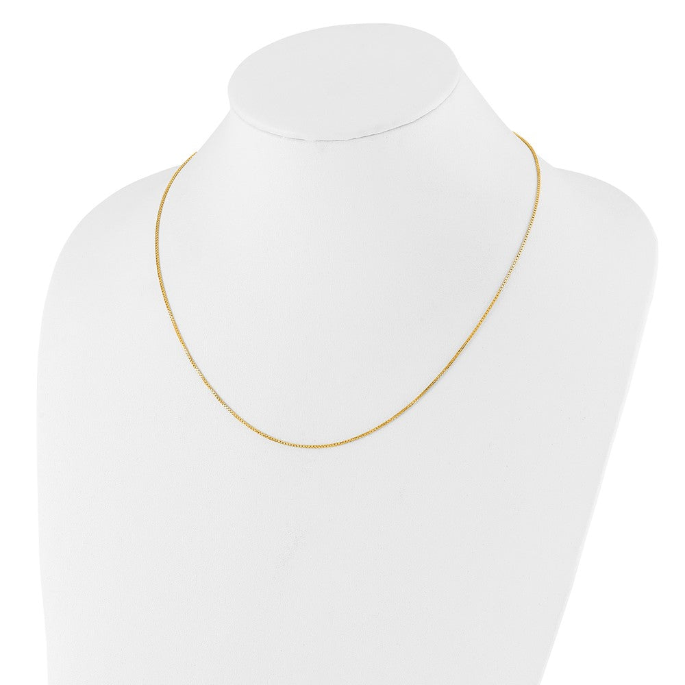 22 Inch 14K Yellow Gold Adjustable 1mm D/C Box Chain Necklace