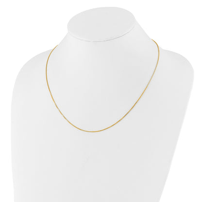 22 Inch 14K Yellow Gold Adjustable 1mm D/C Box Chain Necklace