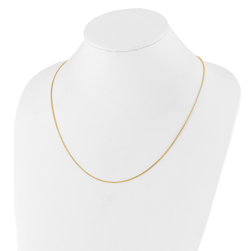 22 Inch 14K Yellow Gold Adjustable 1mm D/C Box Chain Necklace