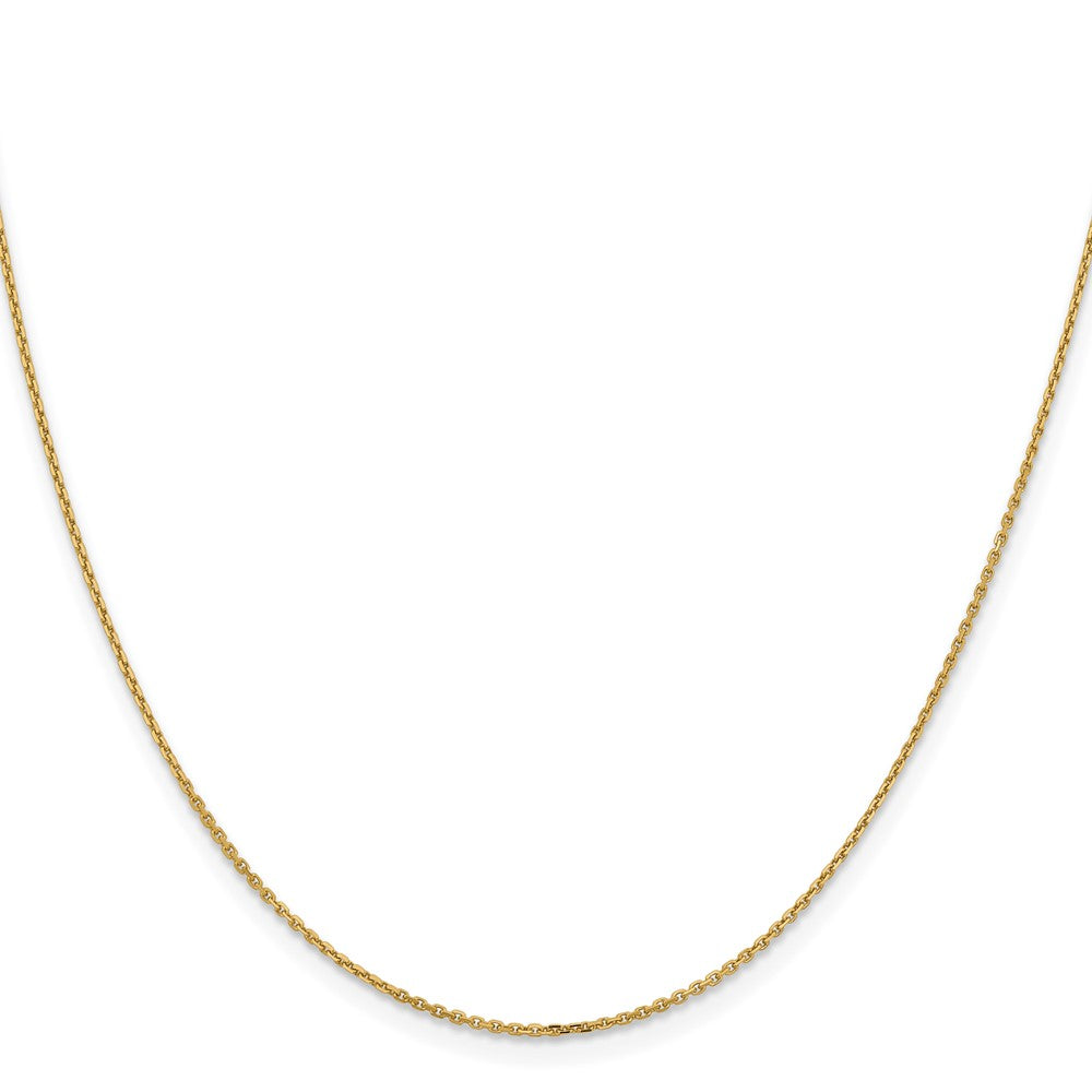 18 Inch 14K Yellow Gold 1.05mm D/C Cable Chain Necklace