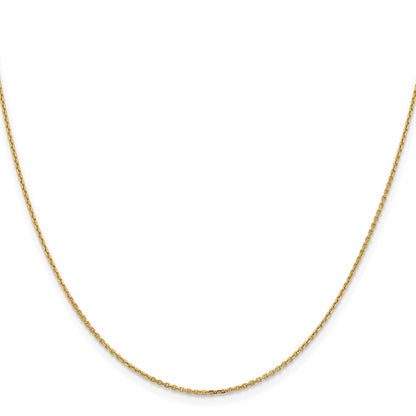 18 Inch 14K Yellow Gold 1.05mm D/C Cable Chain Necklace