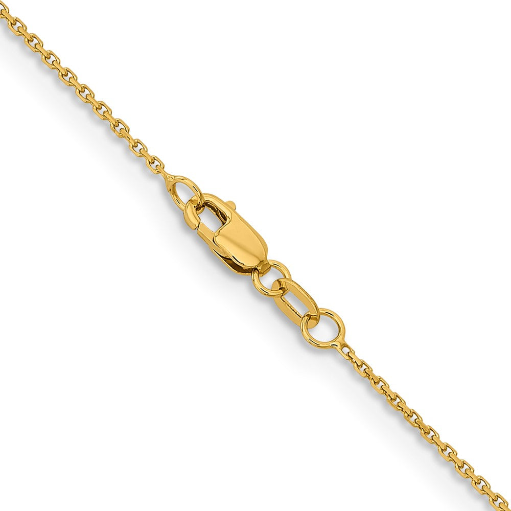 18 Inch 14K Yellow Gold 1.05mm D/C Cable Chain Necklace