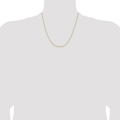 2 Inch 14K Yellow Gold 1.05mm D/C Cable Chain Necklace
