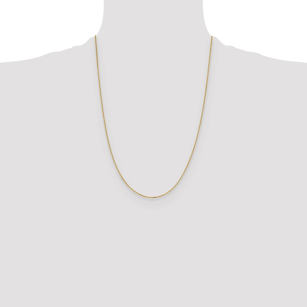 24 Inch 14K Yellow Gold 1.05mm D/C Cable Chain Necklace