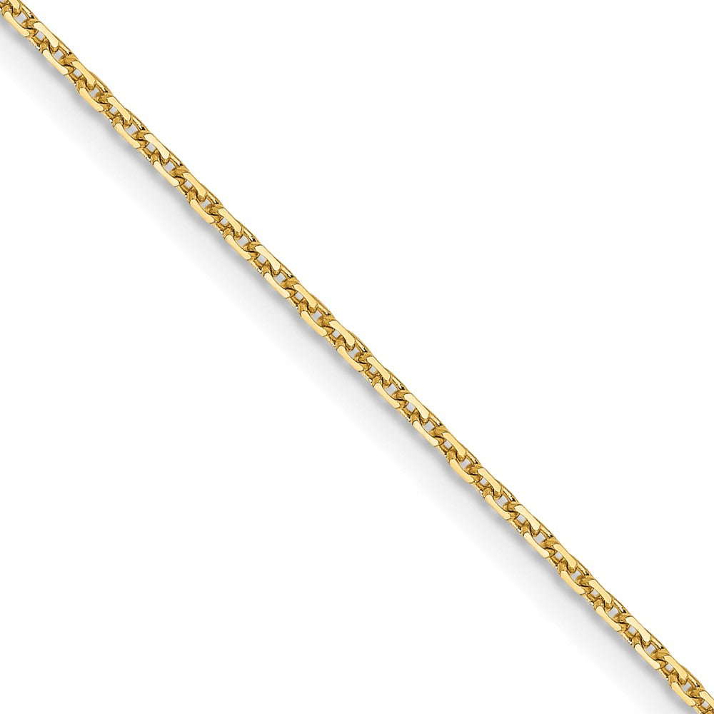 22 Inch 14K Yellow Gold 1.05mm D/C Cable Chain Necklace