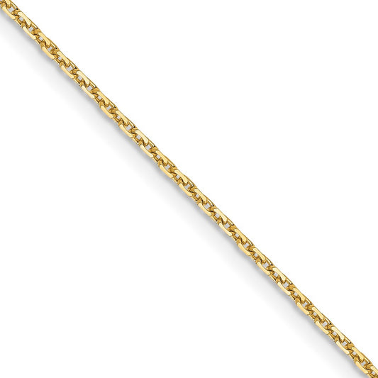 22 Inch 14K Yellow Gold 1.05mm D/C Cable Chain Necklace