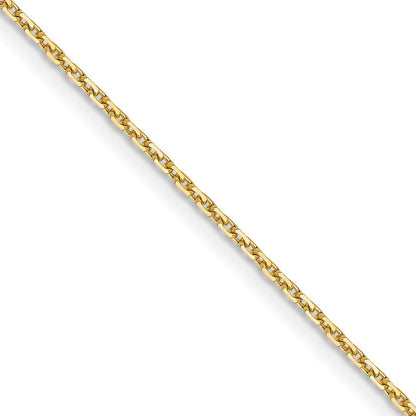 16 Inch 14K Yellow Gold 1.05mm D/C Cable Chain Necklace