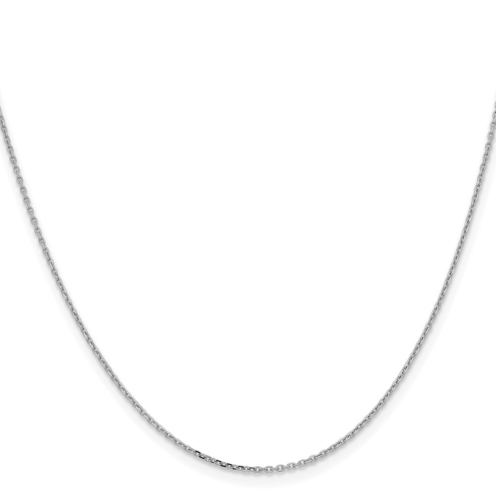 18 Inch 14K White Gold 1.05mm D/C Cable Chain Necklace