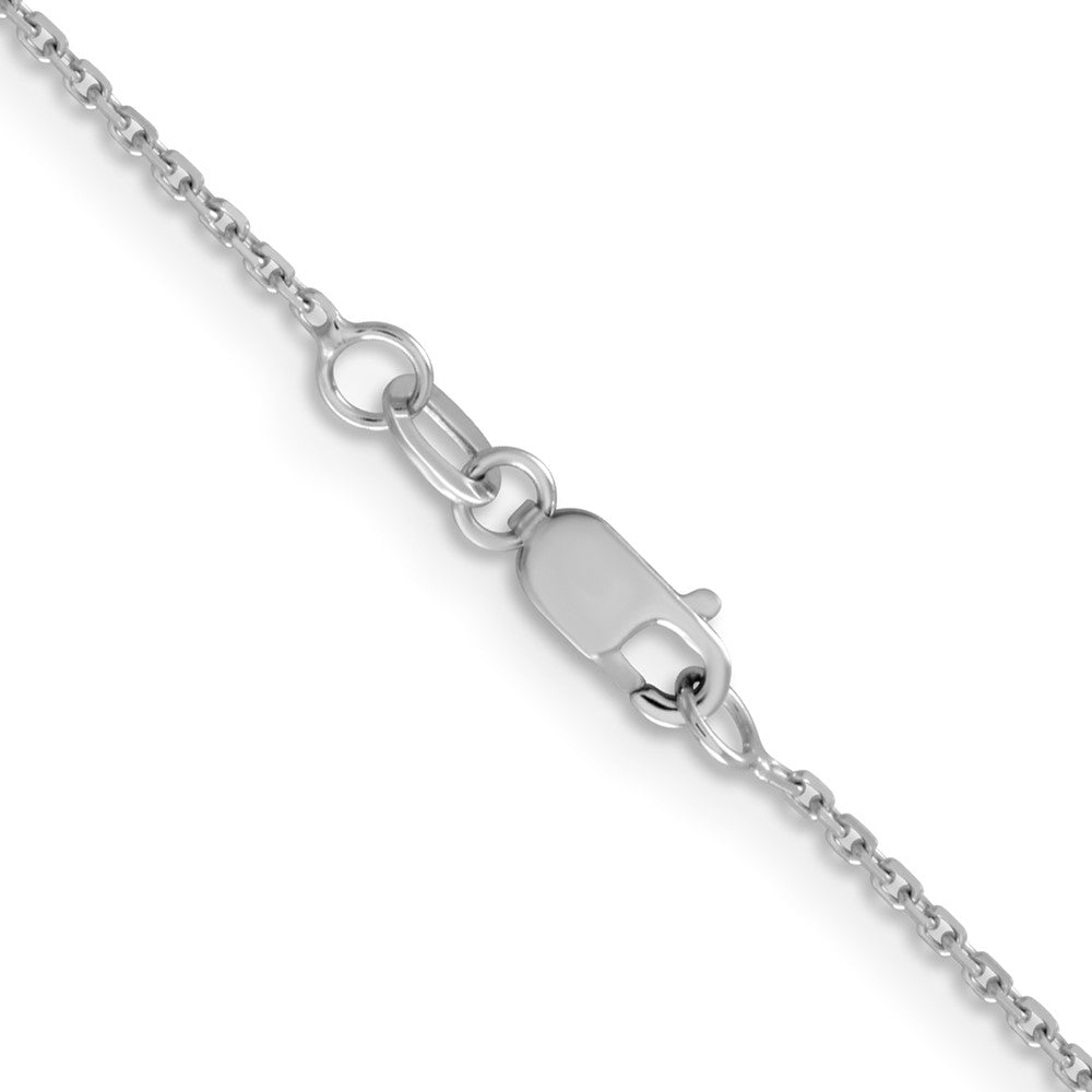 18 Inch 14K White Gold 1.05mm D/C Cable Chain Necklace