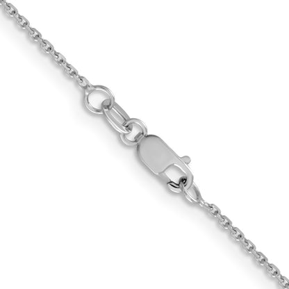 18 Inch 14K White Gold 1.05mm D/C Cable Chain Necklace