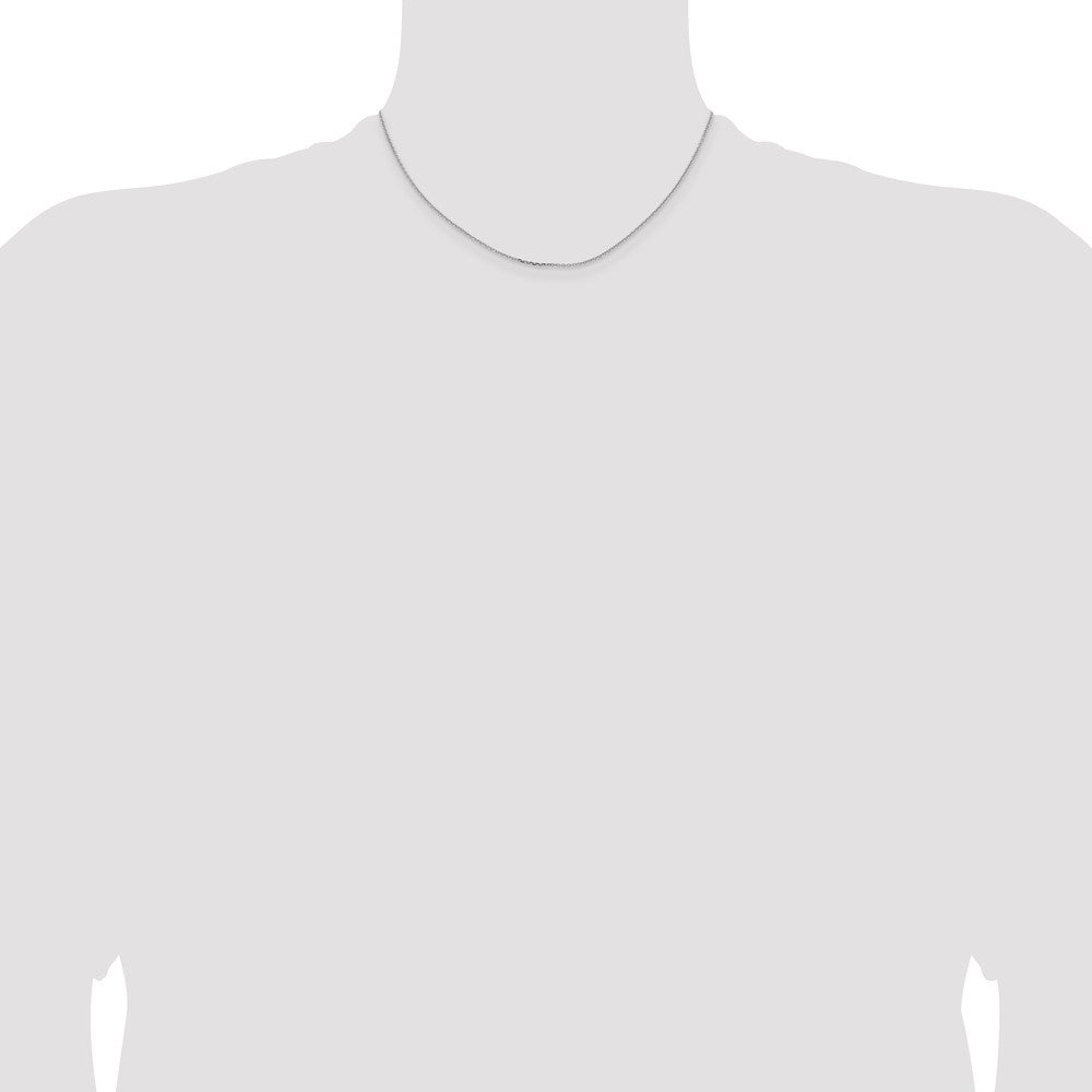 16 Inch 14K White Gold 1.05mm D/C Cable Chain Necklace