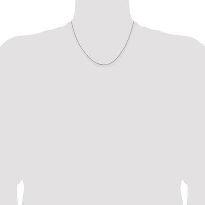 18 Inch 14K White Gold 1.05mm D/C Cable Chain Necklace