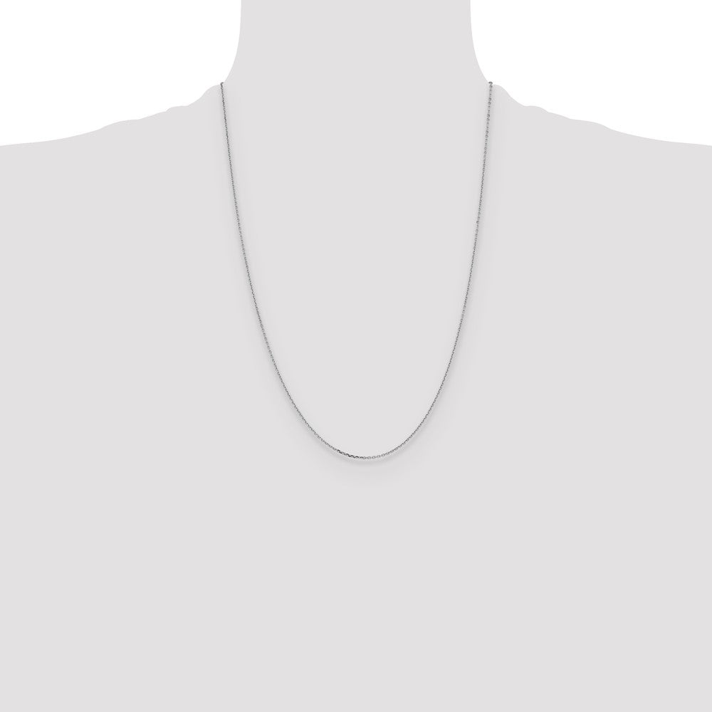 24 Inch 14K White Gold 1.05mm D/C Cable Chain Necklace