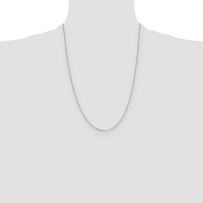 24 Inch 14K White Gold 1.05mm D/C Cable Chain Necklace