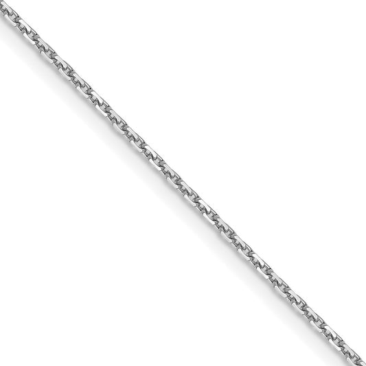 24 Inch 14K White Gold 1.05mm D/C Cable Chain Necklace