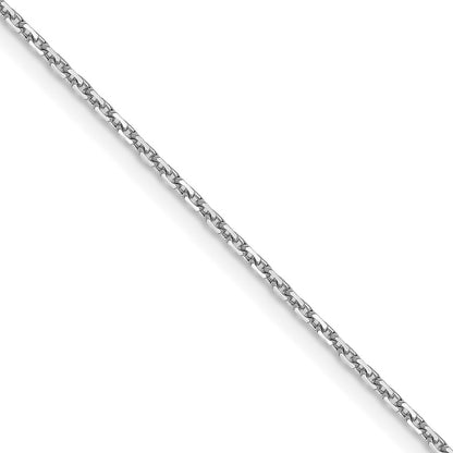 18 Inch 14K White Gold 1.05mm D/C Cable Chain Necklace