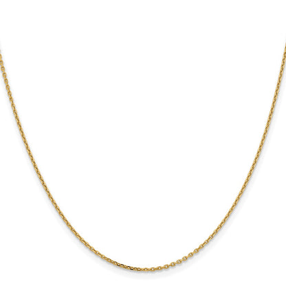 2 Inch 14K Yellow Gold 1.4mm D/C Cable Chain Necklace