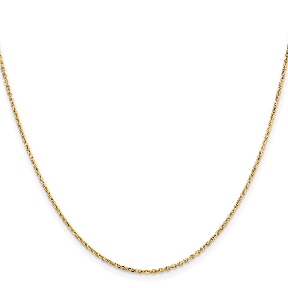 24 Inch 14K White Gold 1.4mm D/C Cable Chain Necklace