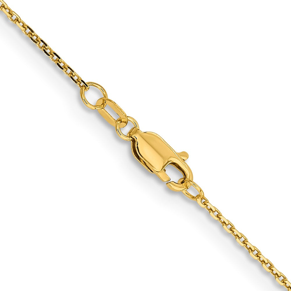 2 Inch 14K Yellow Gold 1.4mm D/C Cable Chain Necklace