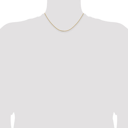 16 Inch 14K Yellow Gold 1.4mm D/C Cable Chain Necklace