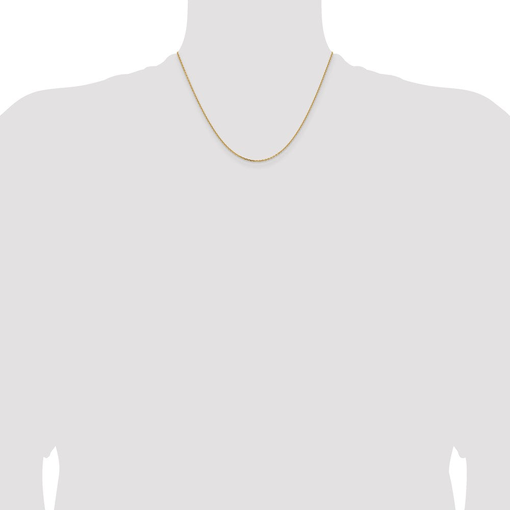 18 Inch 14K Yellow Gold 1.4mm D/C Cable Chain Necklace
