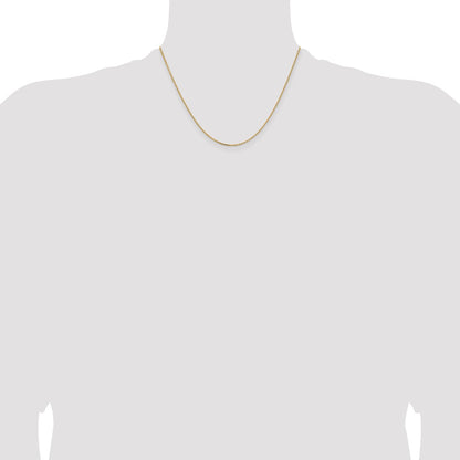 18 Inch 14K Yellow Gold 1.4mm D/C Cable Chain Necklace