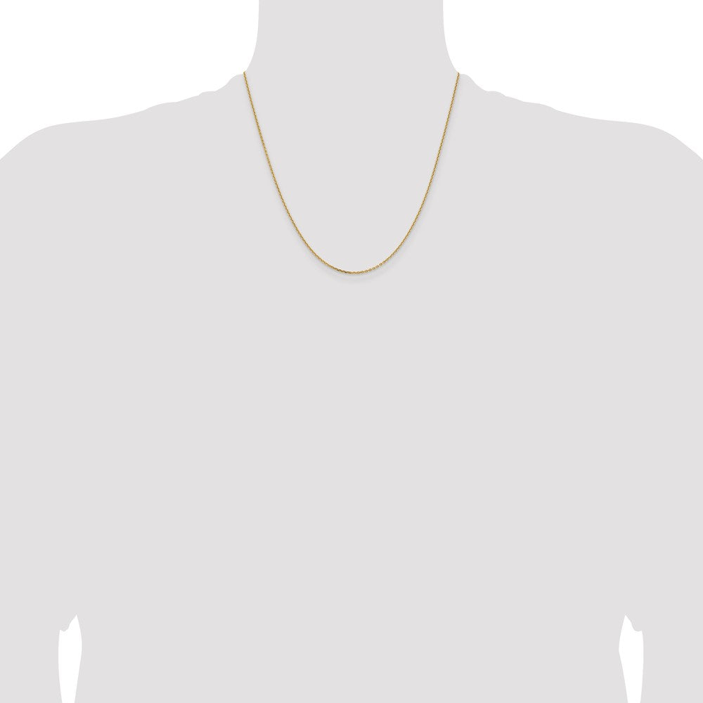 2 Inch 14K Yellow Gold 1.4mm D/C Cable Chain Necklace