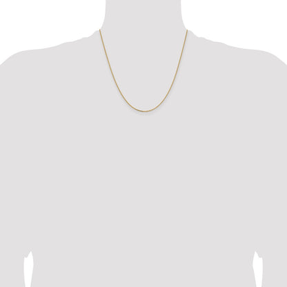 2 Inch 14K Yellow Gold 1.4mm D/C Cable Chain Necklace