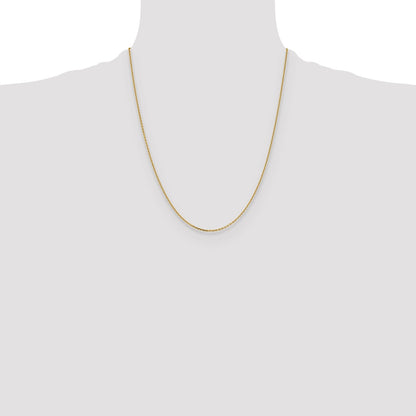 22 Inch 14K White Gold 1.4mm D/C Cable Chain Necklace
