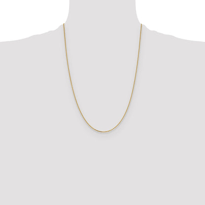 24 Inch 14K White Gold 1.4mm D/C Cable Chain Necklace