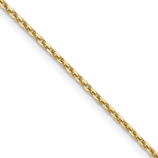 24 Inch 14K White Gold 1.4mm D/C Cable Chain Necklace