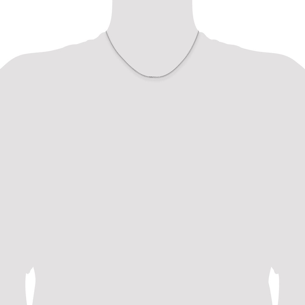 16 Inch 14K White Gold 1.4mm D/C Cable Chain Necklace