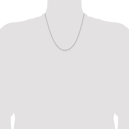 2 Inch 14K White Gold 1.4mm D/C Cable Chain Necklace