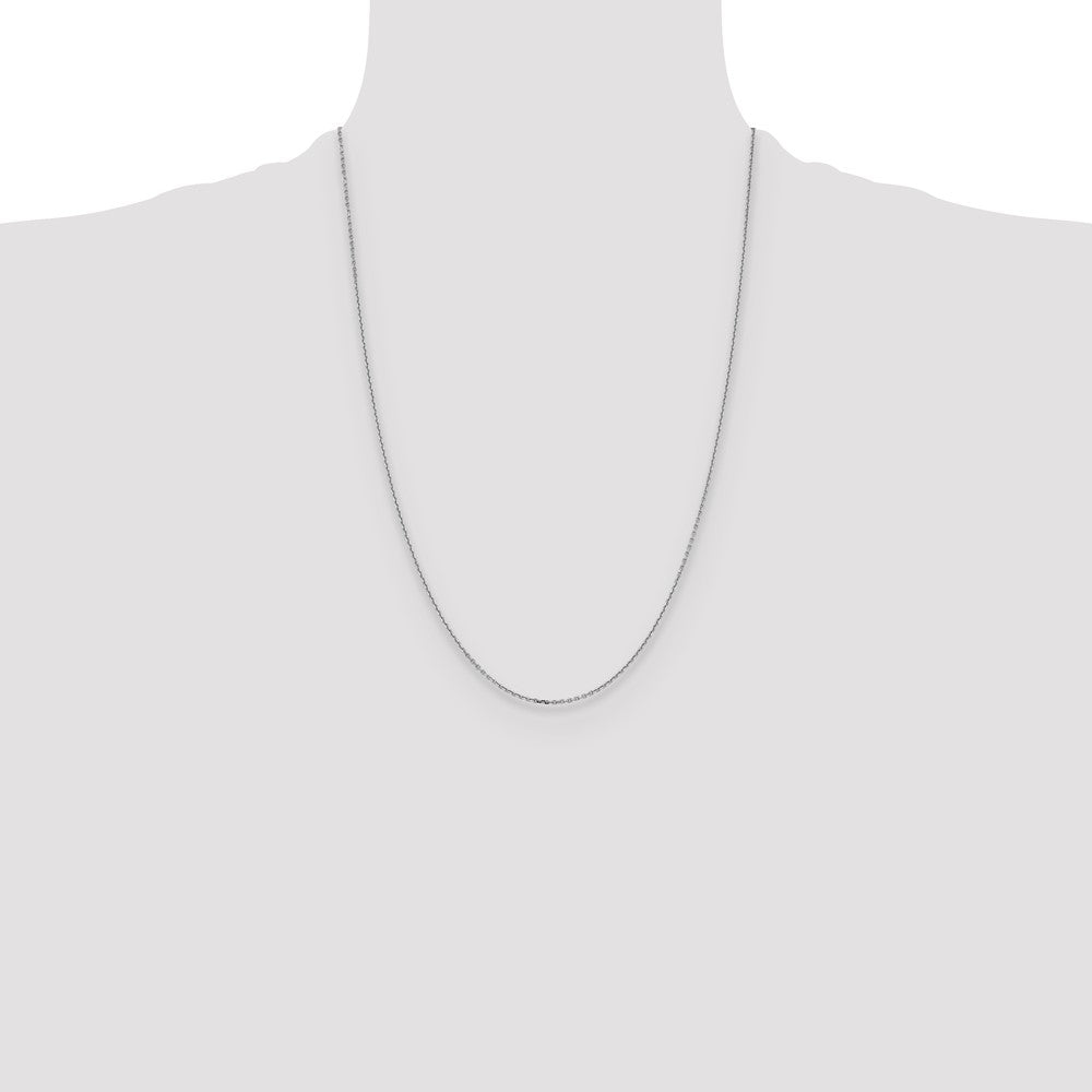 24 Inch 14K White Gold 1.4mm D/C Cable Chain Necklace