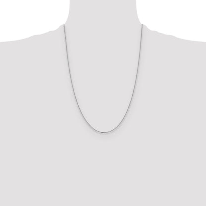 24 Inch 14K White Gold 1.4mm D/C Cable Chain Necklace