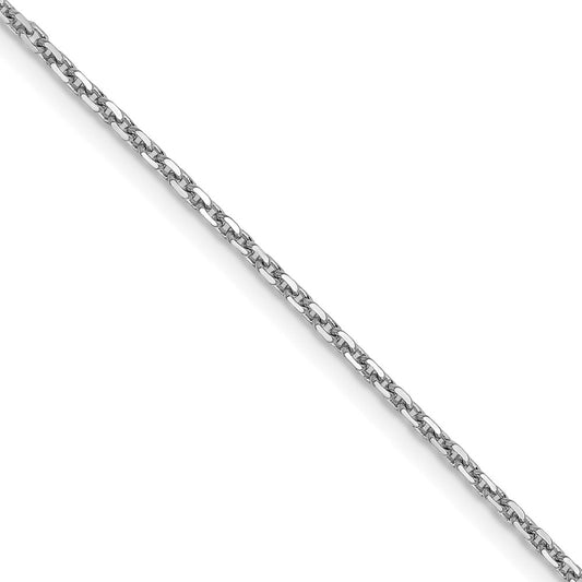2 Inch 14K White Gold 1.4mm D/C Cable Chain Necklace