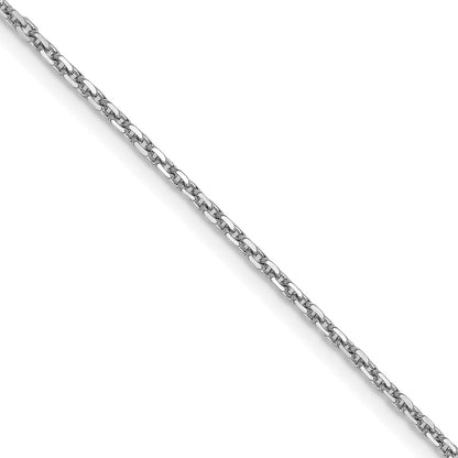 24 Inch 14K White Gold 1.4mm D/C Cable Chain Necklace