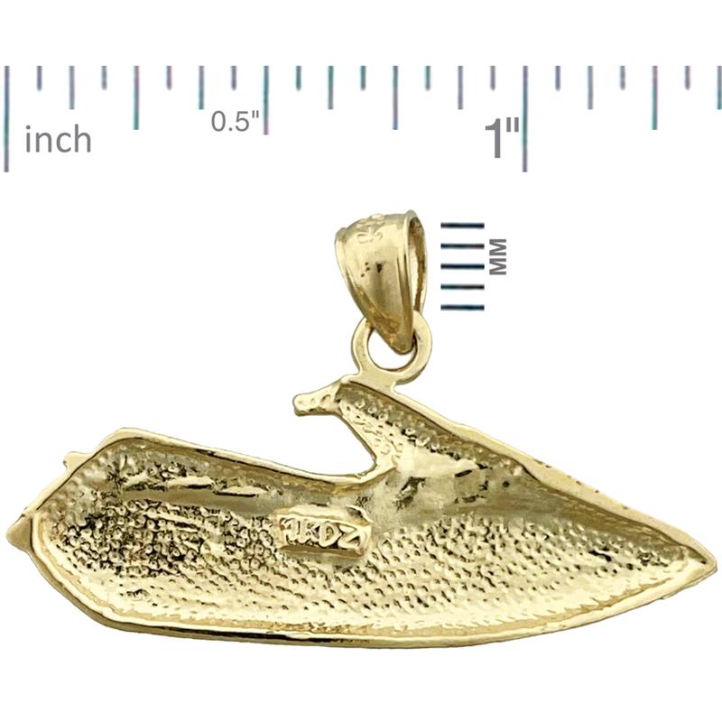 14K Gold Jet Ski Pendant