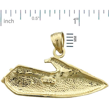 14K Gold Jet Ski Pendant