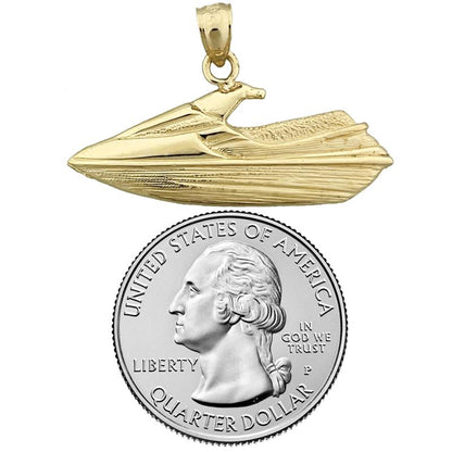 14K Gold Jet Ski Pendant