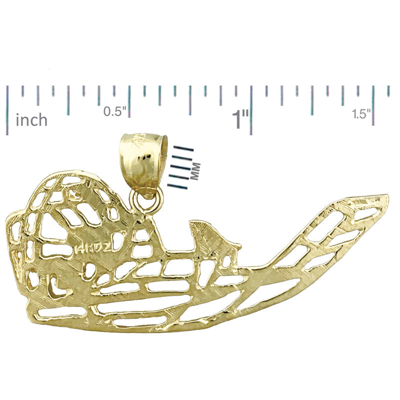 14K Gold 40MM  Airboat Pendant