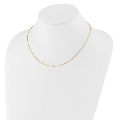 18 Inch 14K Yellow Gold 1.25mm Round Cable 1In+1In Adjustable Chain Necklace