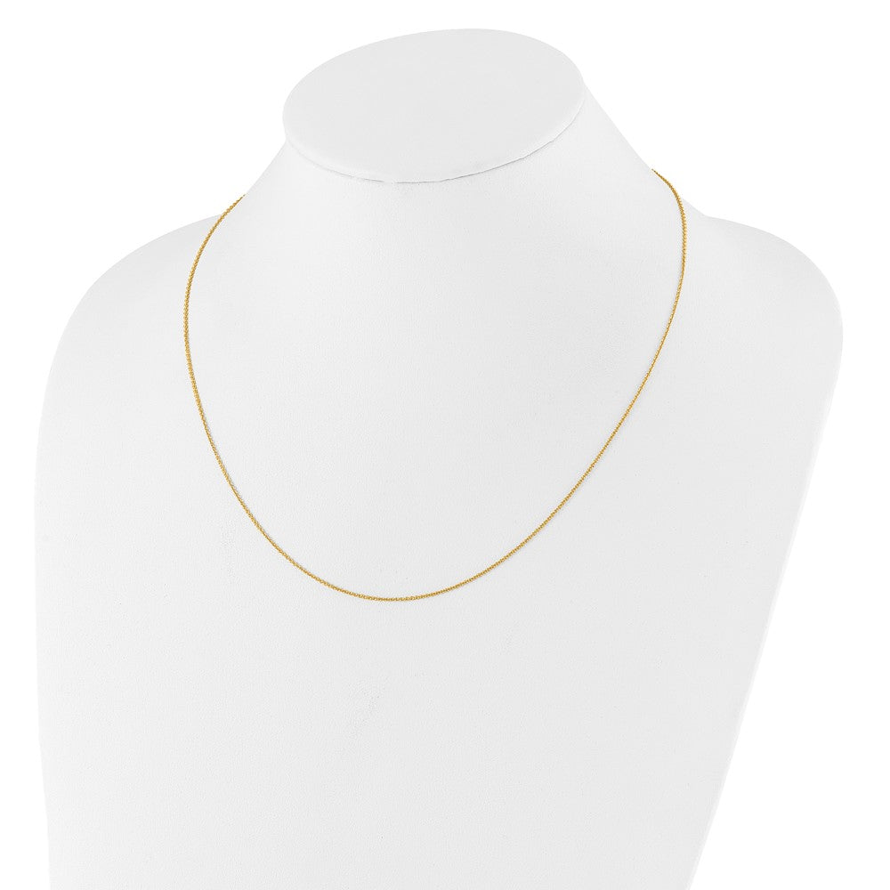 26 Inch 14K Yellow Gold 1.25mm Round Cable 2In+2In Adjustable Chain Necklace